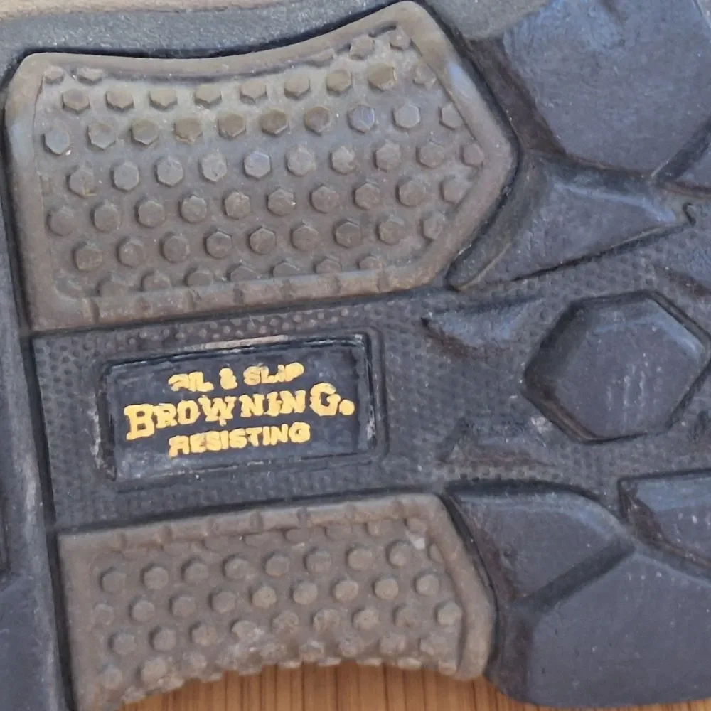 Browning Waterproof Leather Work Boot Men 9.5 WIDE #BR9105 Ranch Hunting Comfort